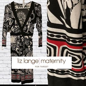 Liz Lange Maternity dress Red Black White Sz Small